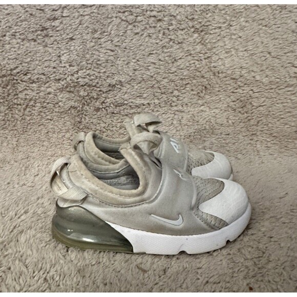 Nike Air Max 270 (TD) Size 10C Toddlers' Shoes White-Metallic Silver CI1109-100 - Picture 1 of 9